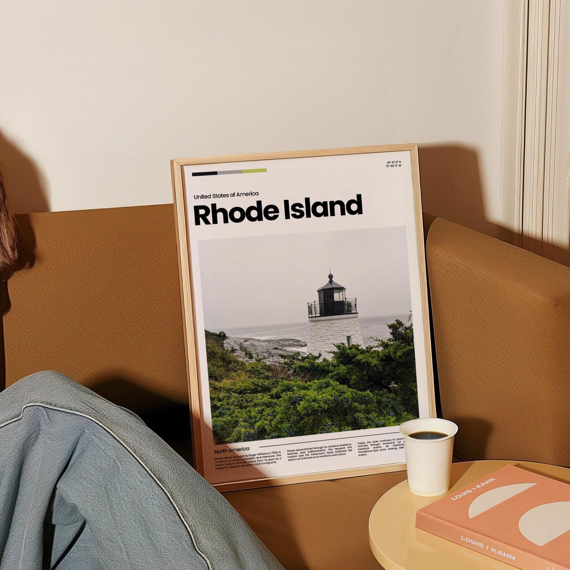 Rhode Island New England Stone Lighthouse Rocky Coast Scenic Poster - Image 4