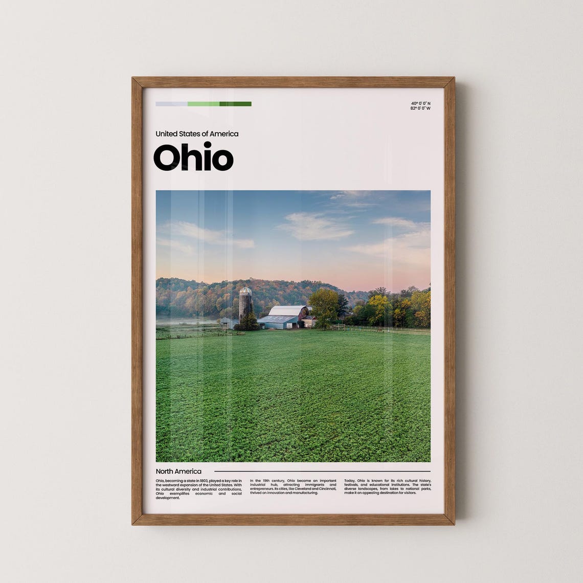 Ohio Farm Barn Silo Misty Morning Rustic Autumn Countryside Poster