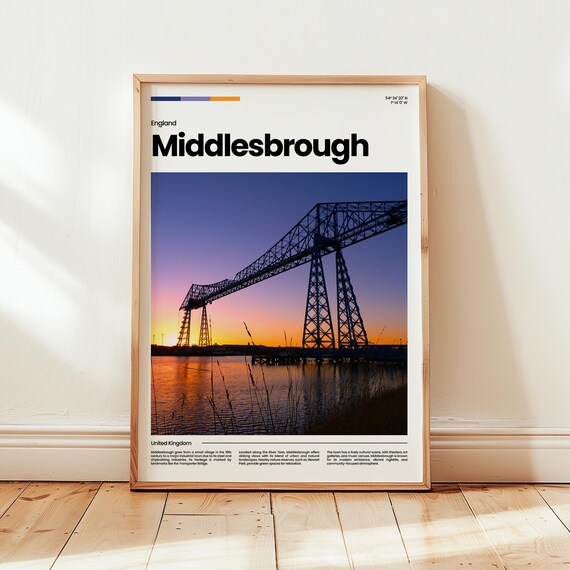Middlesbroug Poster Print Photo England Travel Gift