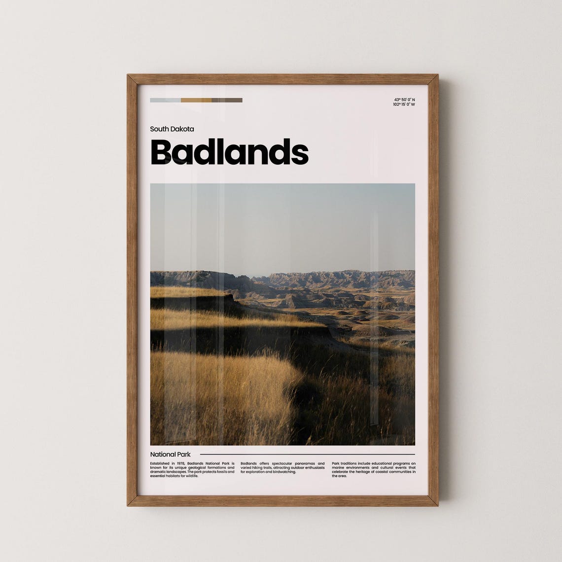 Badlands Travel Poster Badlands Poster Badlands Photo Poster Badlands Art Print Badlands National Park Usa Poster Travel Gift