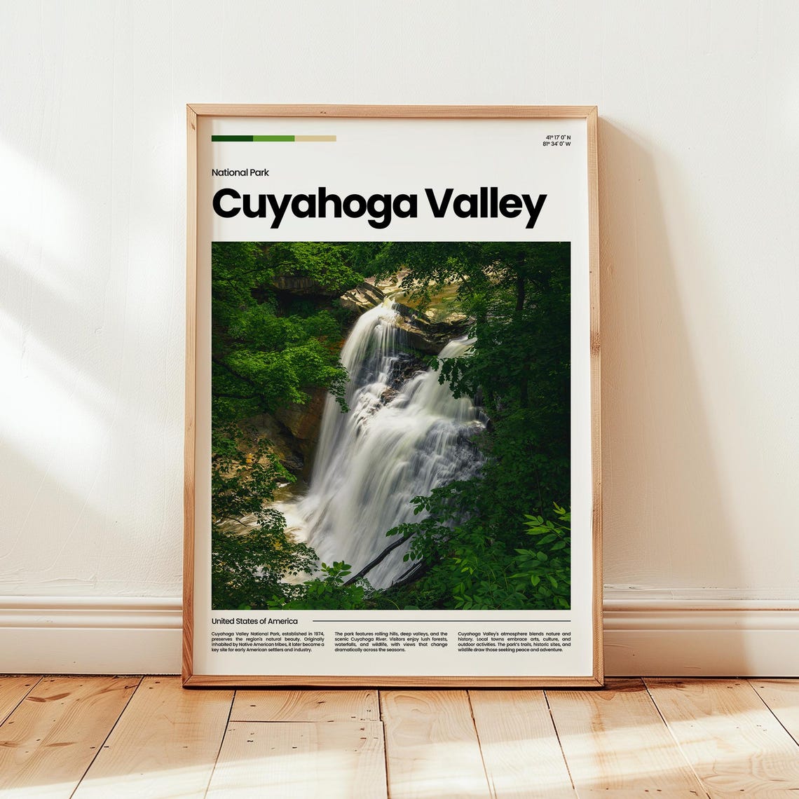 Cuyahoga Valley National Park Poster Waterfall Ohio Forest Photo