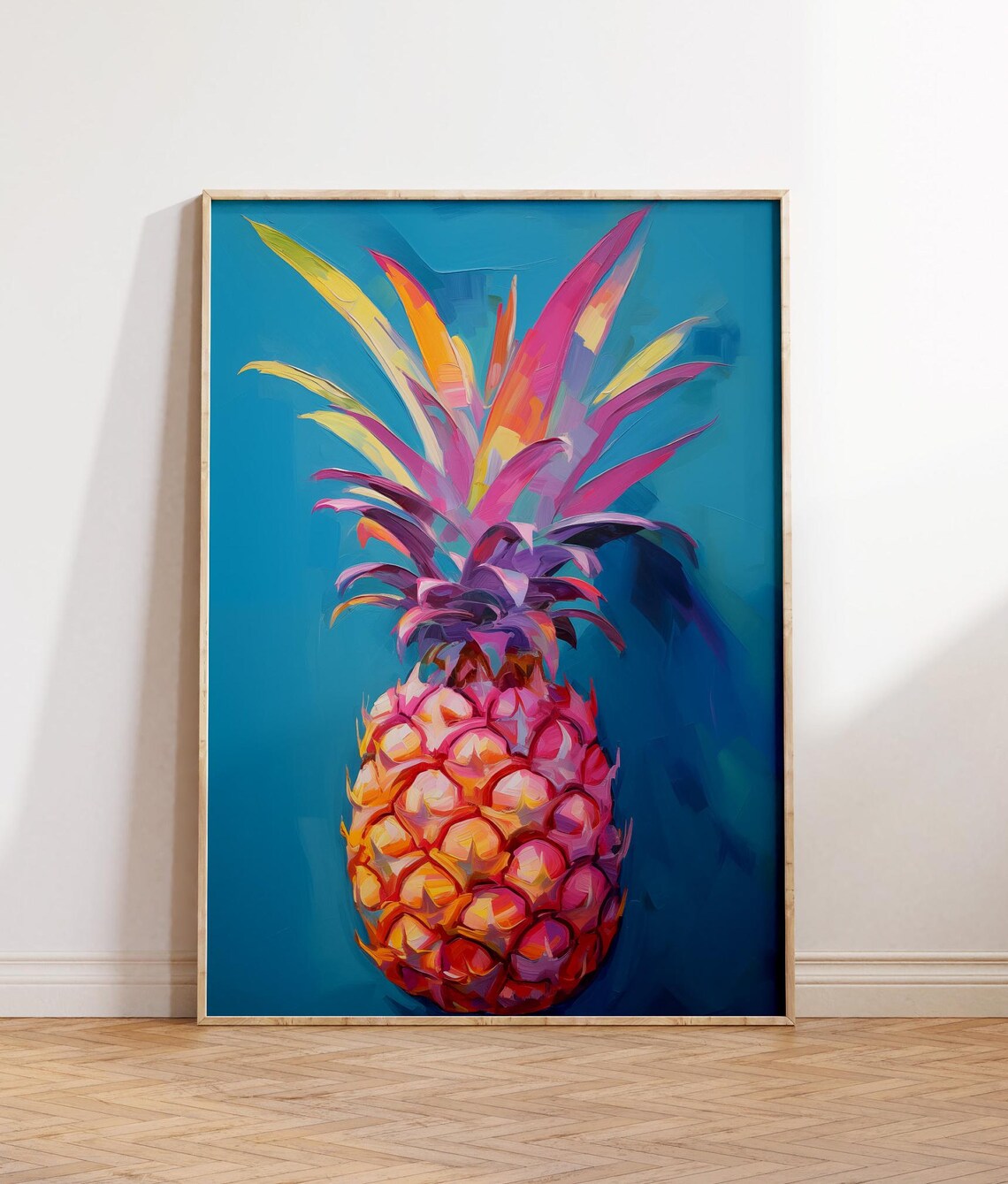 Tropical Pineapple Art Print, Coastal Fruit Decor
