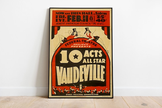 Federal Theatre Vaudeville 10 Acts Salem Vintage Show Poster