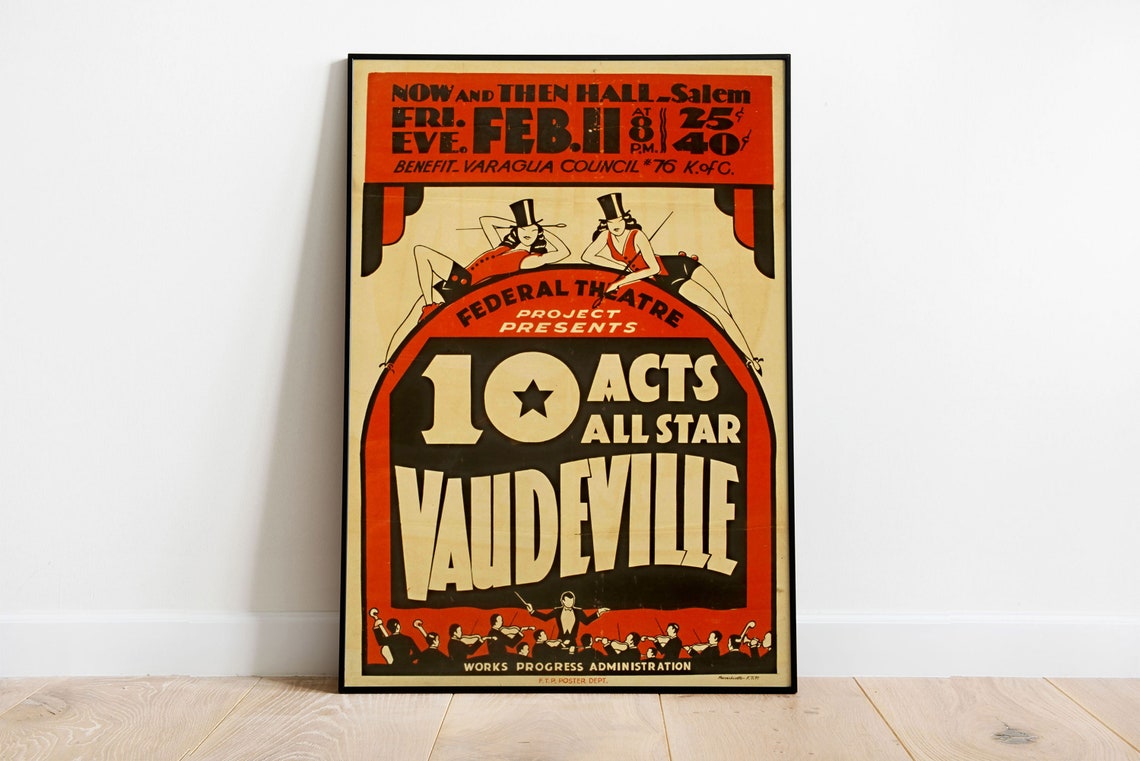 Federal Theatre Vaudeville 10 Acts Salem Vintage Show Poster