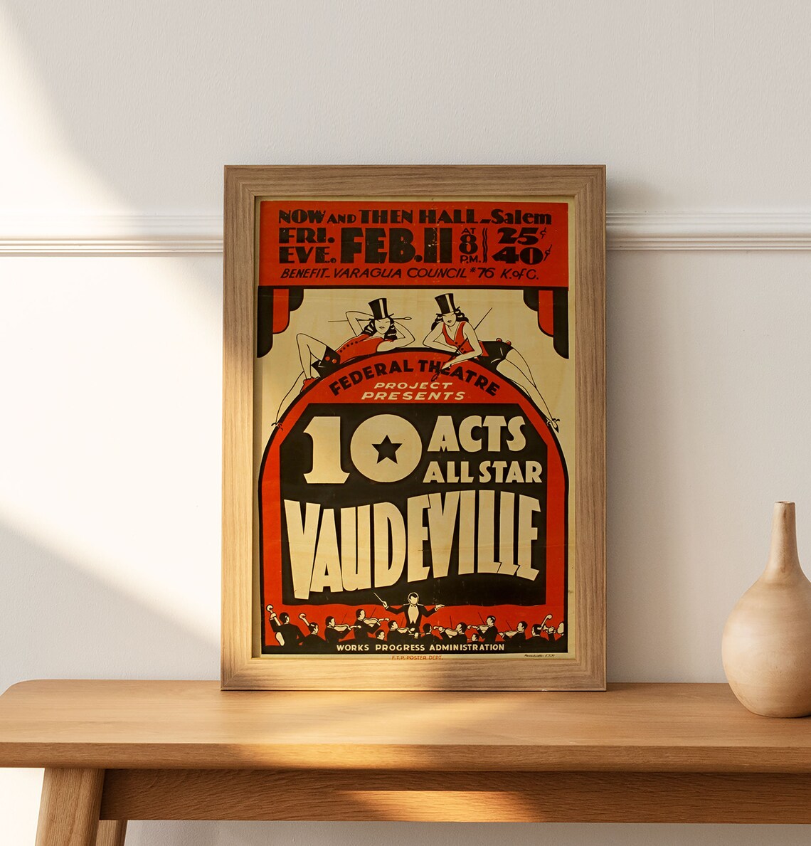 Federal Theatre Vaudeville 10 Acts Salem Vintage Show Poster - Image 2