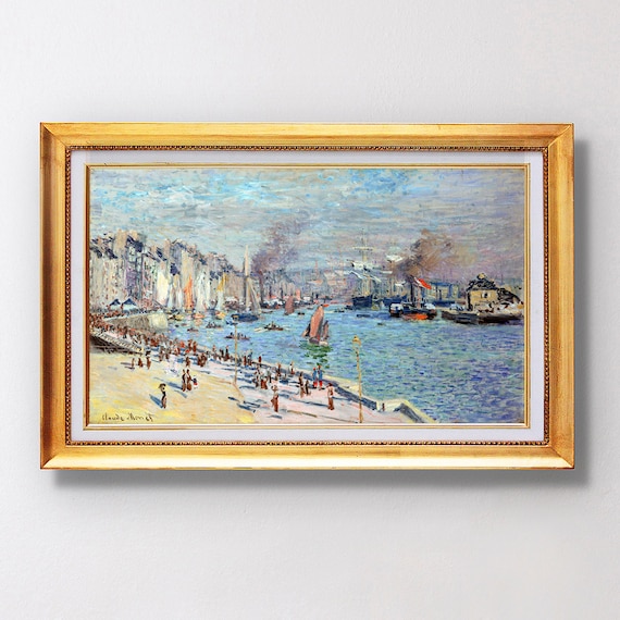 Claude Monet Port of Le Havre 1874 Harbor Boats Scene Poster