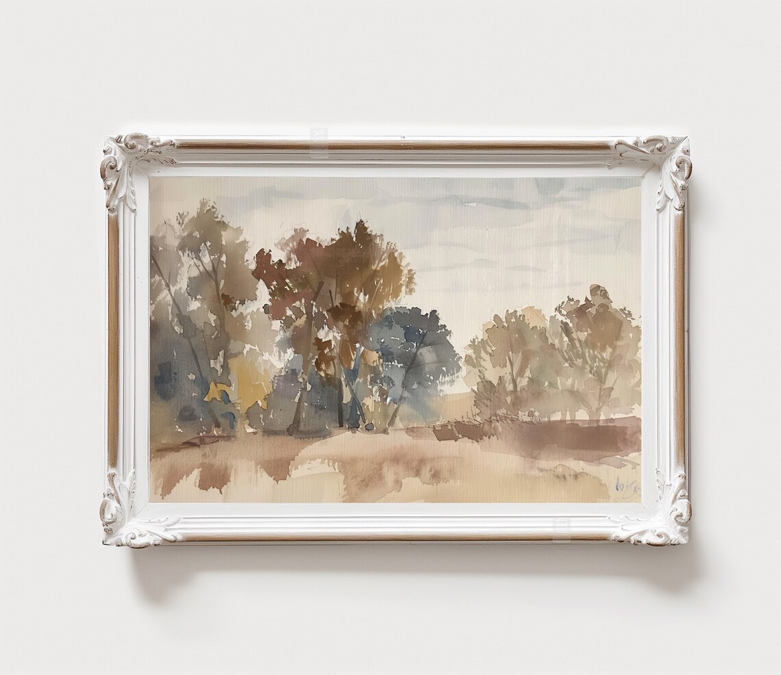 Antique Rustic Landscape Vintage Wall Art Print - Image 2