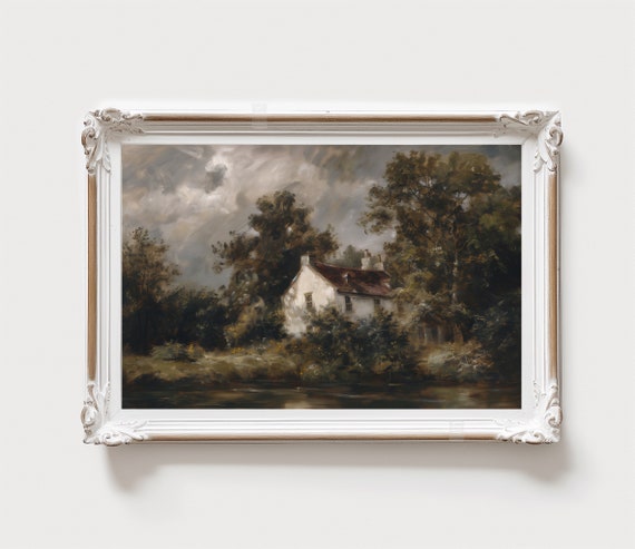 Country Wall Decor Vintage River Landscape Wall Art Country Farmhouse Decor Nature Print