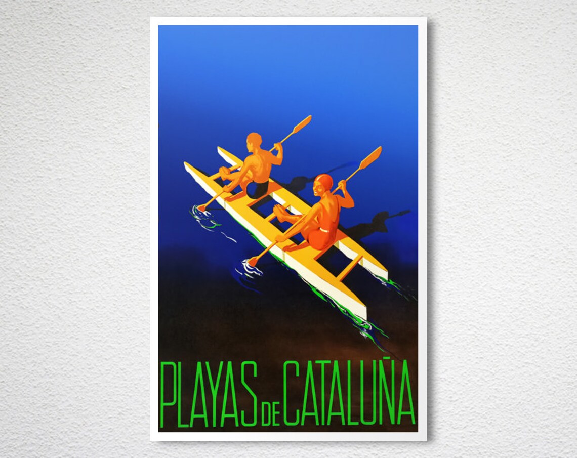 Playas De Cataluna Spain Vintage Travel Poster - Image 2
