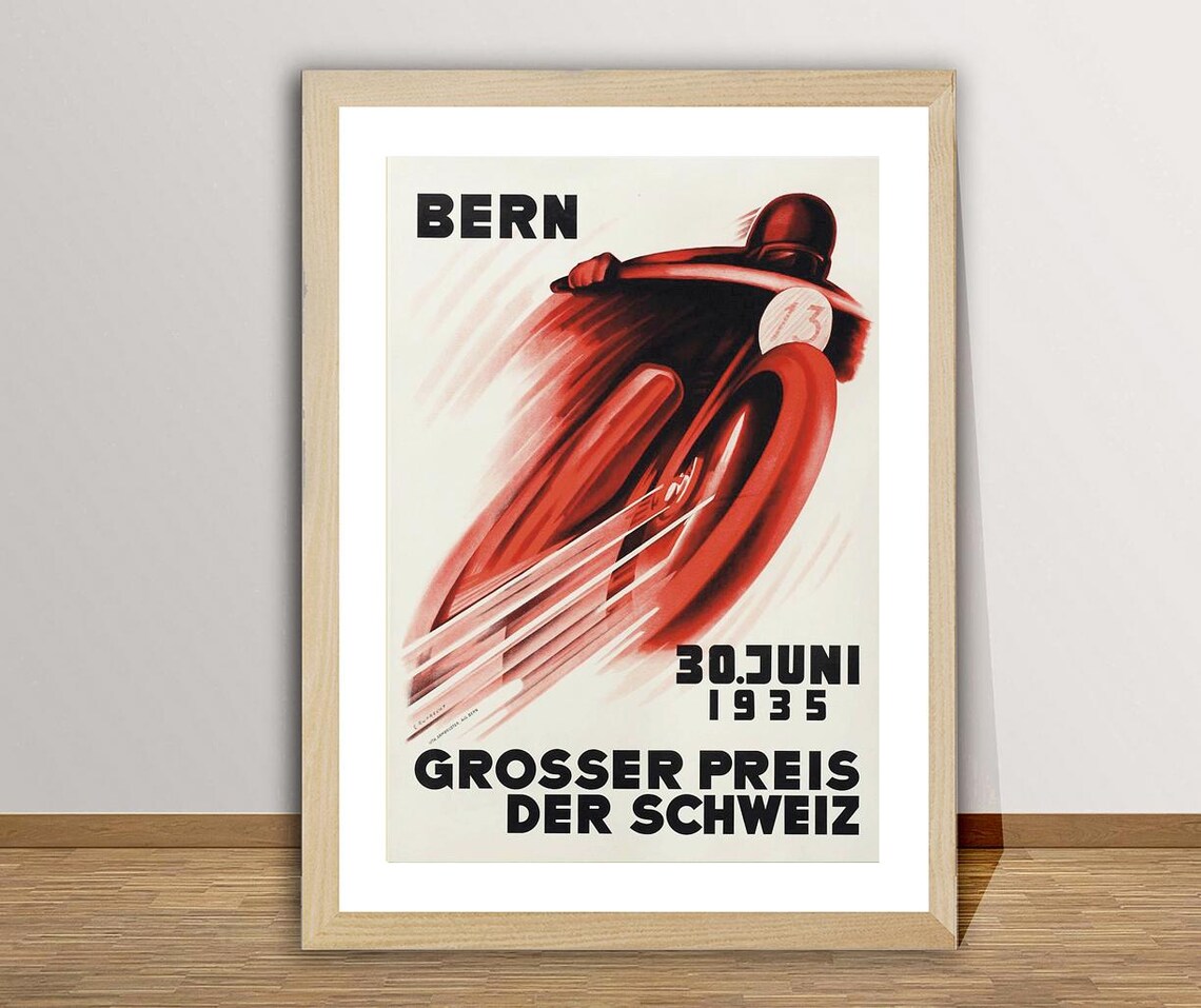 Bern Grosser Preis Der Schweiz 1935 Vintage Racing Poster