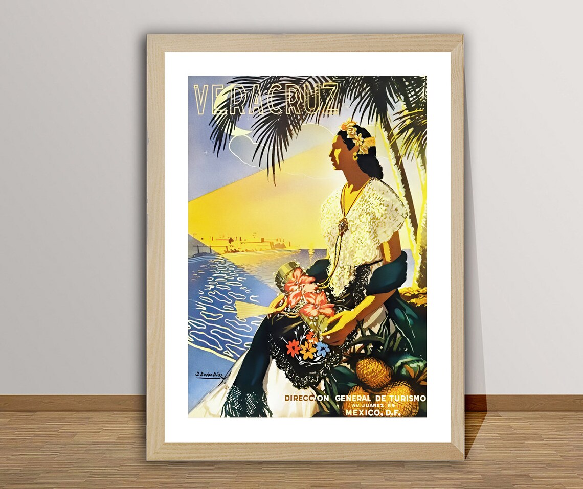 Vera Cruz Mexico Vintage Travel Poster, Travel Poster