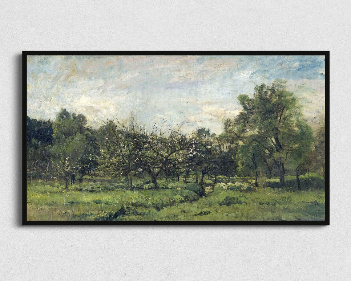 Frame TV Landscape Painting, Abstract Modern