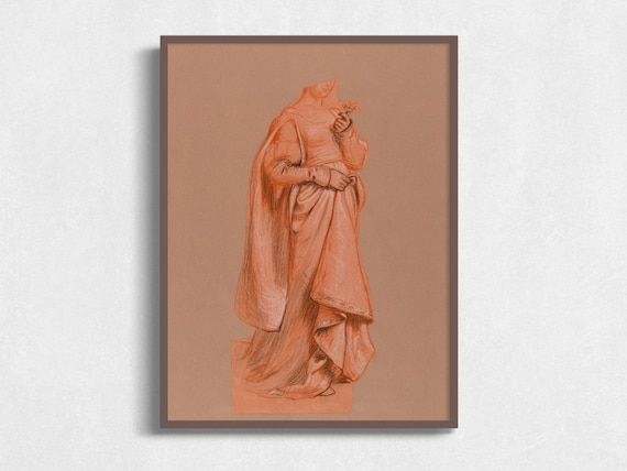 Figure Study Drawing, Vintage Art Print