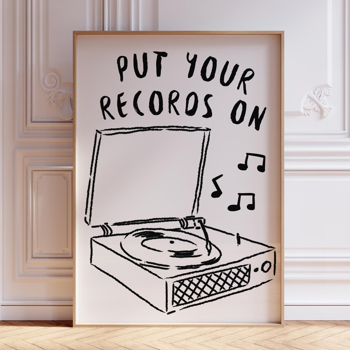Put Your Records On Retro Vinyl Record Art Print
