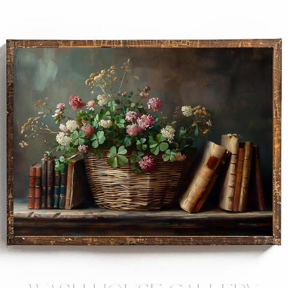 St Patricks Day Wall Art For Saint Patricks Day Cottagecore Decor For St Patricks Art Vintage Book Dark Academia Seasonal Wall Art