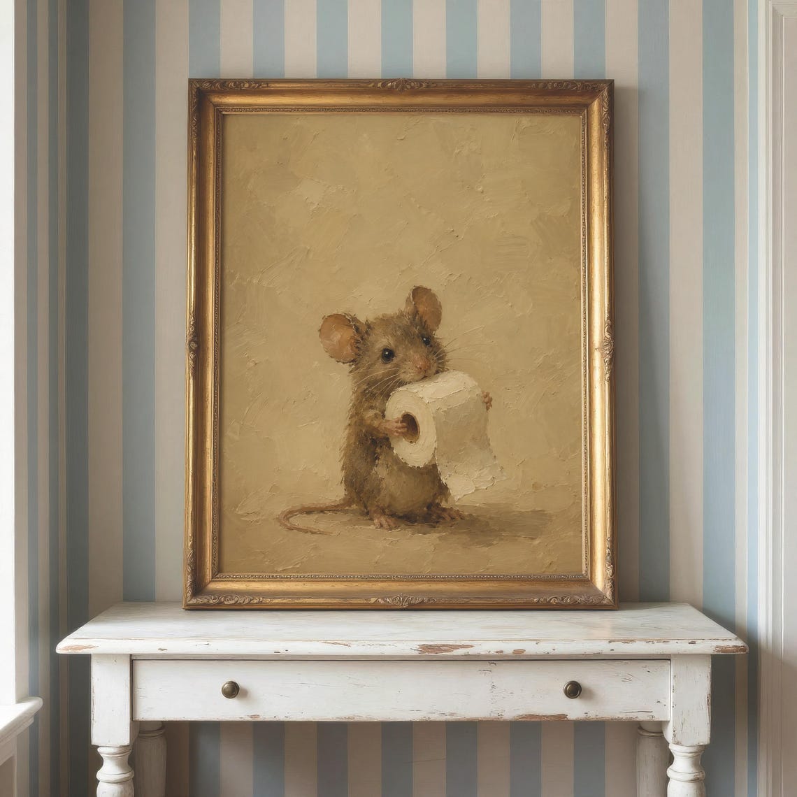 Mouse And Toilet Paper Wall Art Funny Bathroom Print Farmhouse Powder Room Decor Whimsical Artwork Guest Bath Gift - Image 4