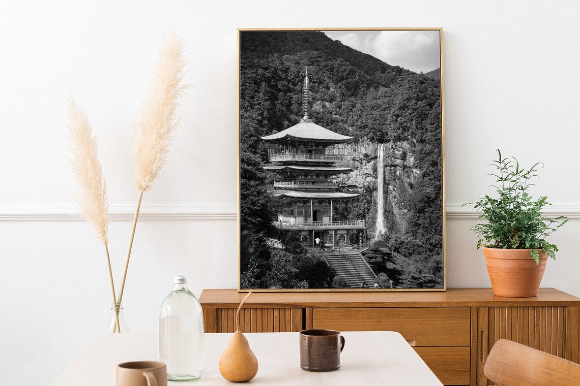 Wakyama Seiganto Ji Pagoda Japan Instant Black White Photography Wall Art Travel Poster Japanese Art Print Honshu - Image 3