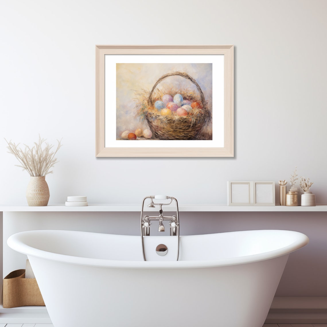 Woven Basket Of Colorful Easter Eggs In Soft Pastel Tones Poster - Image 3