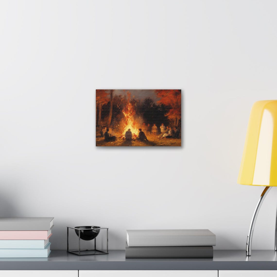 Autumn Bonfire Night Campfire Gathering Fall Warmth Scene Poster - Image 6