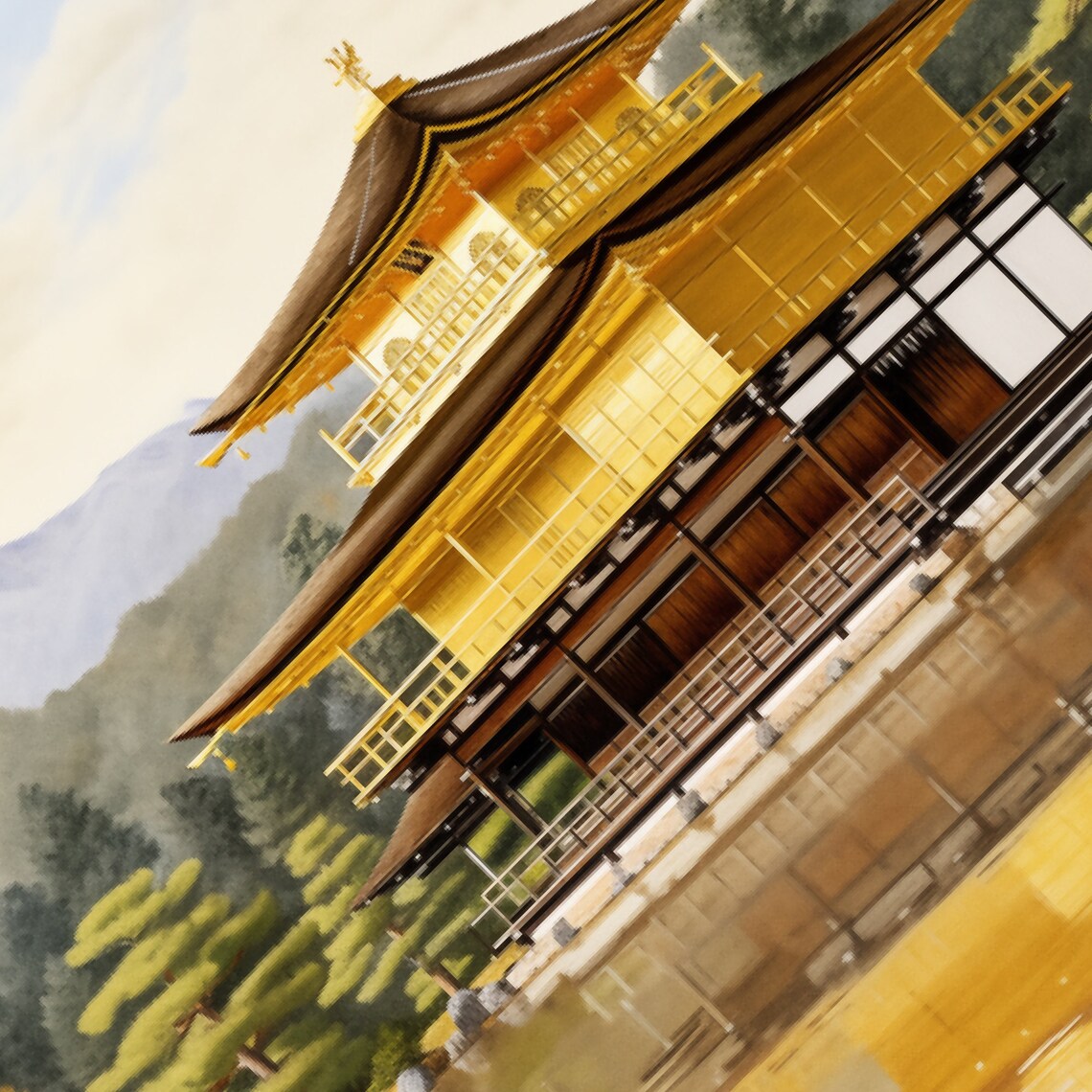 Kinkaku Ji Temple Golden Pavilion Kyoto Japan Travel Scene Poster - Image 5