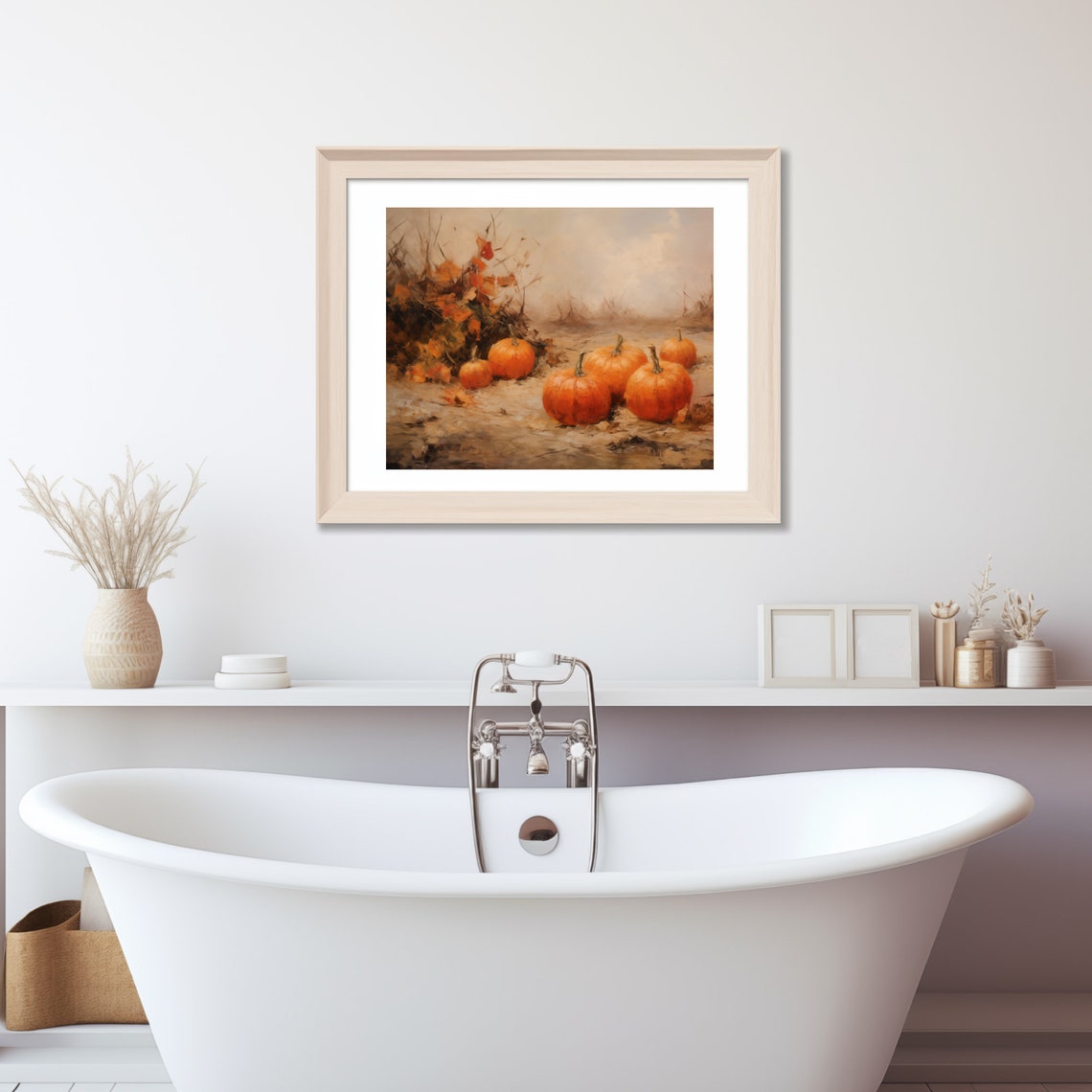 Ripe Pumpkins Resting In A Misty Autumn Field Still Life Poster - Image 4