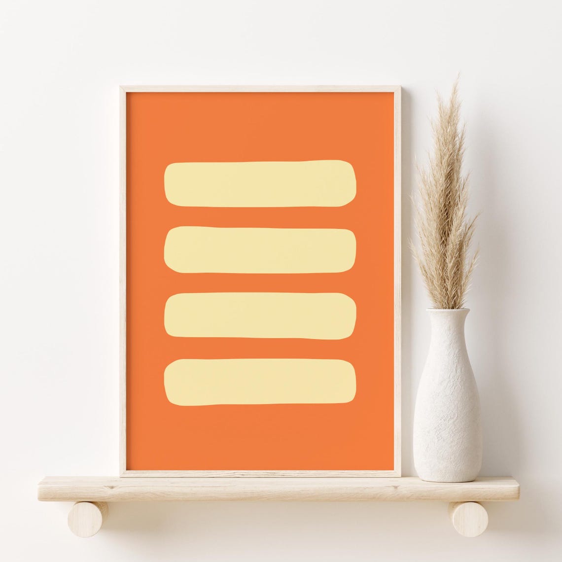 Modern Abstract Wall Art Wall Art Minimalist Geometric Print Bold Orange Poster Scandinavian Home Decor