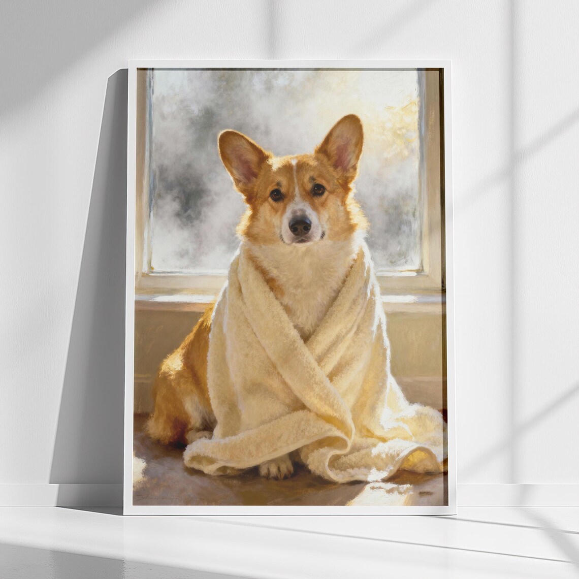 Corgi Bathroom Wall Art, Powder Room Decor