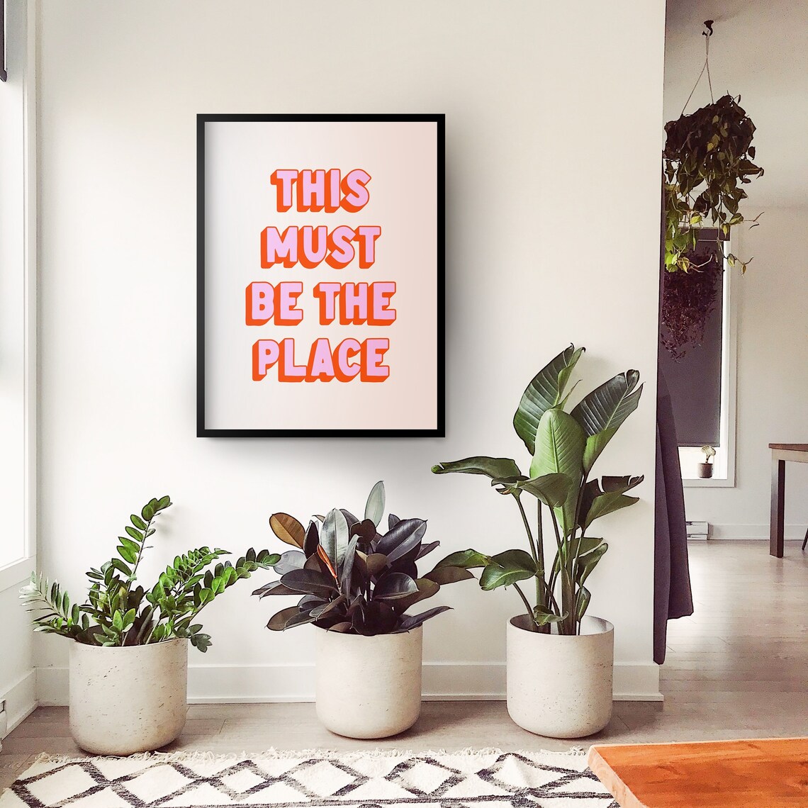 This Must Be The Place Peach Typography Art Print