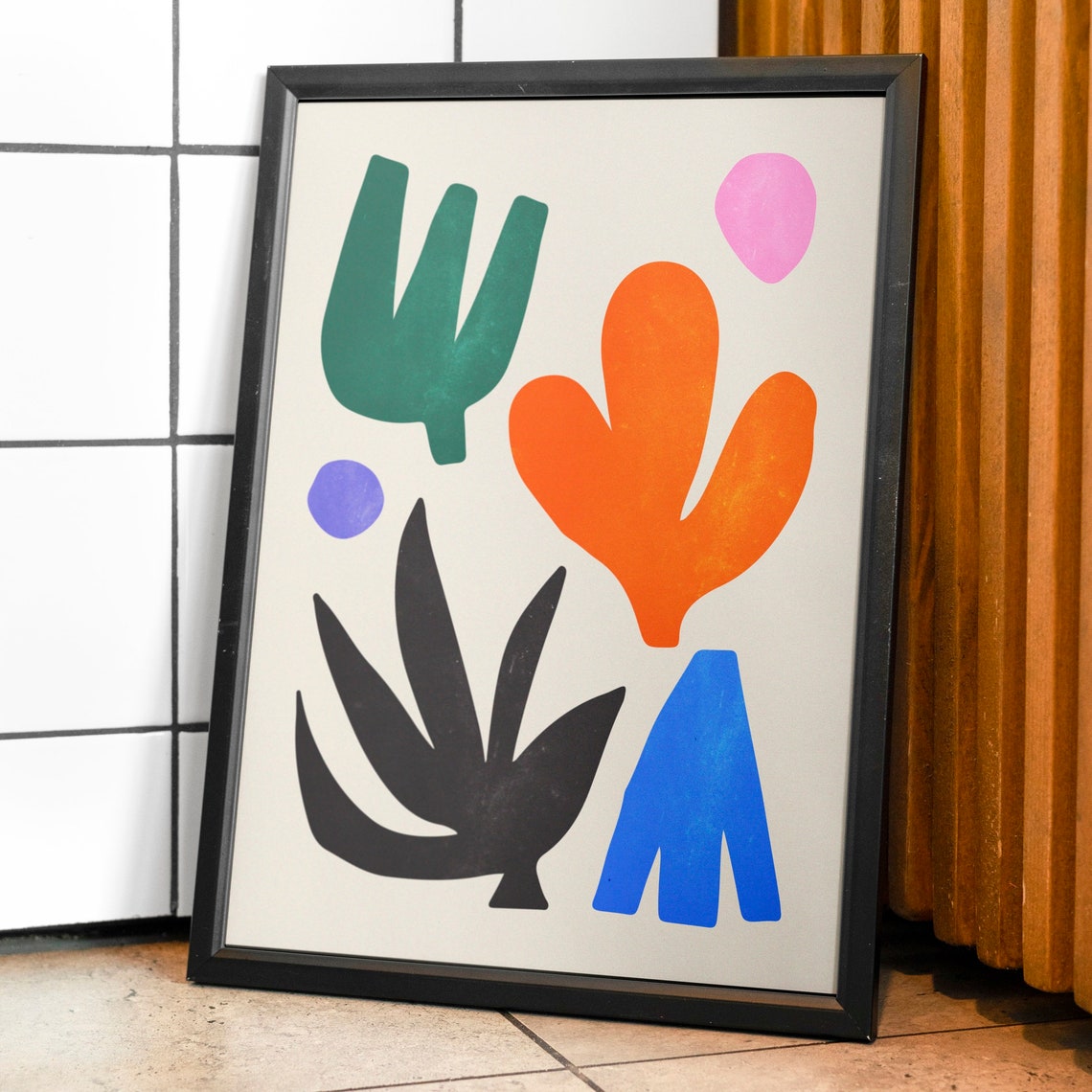Paper Garden Cutouts Matisse Style Colorful Abstract Art Print - Image 2