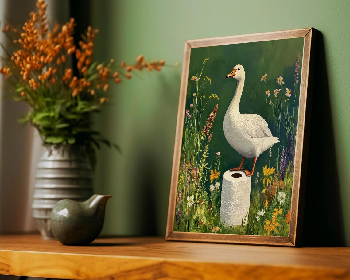 Goose Bathroom Humor Poster Print for Powder Room - Image 2