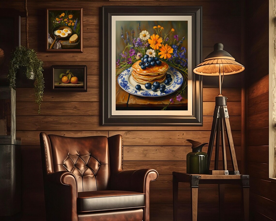 Pancakes Vintage Still Life, Whimsical Food Art Print - Image 2