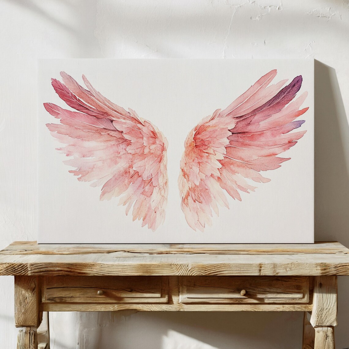 Angel Wings Watercolor Art Print, Celestial Boho Decor - Image 3