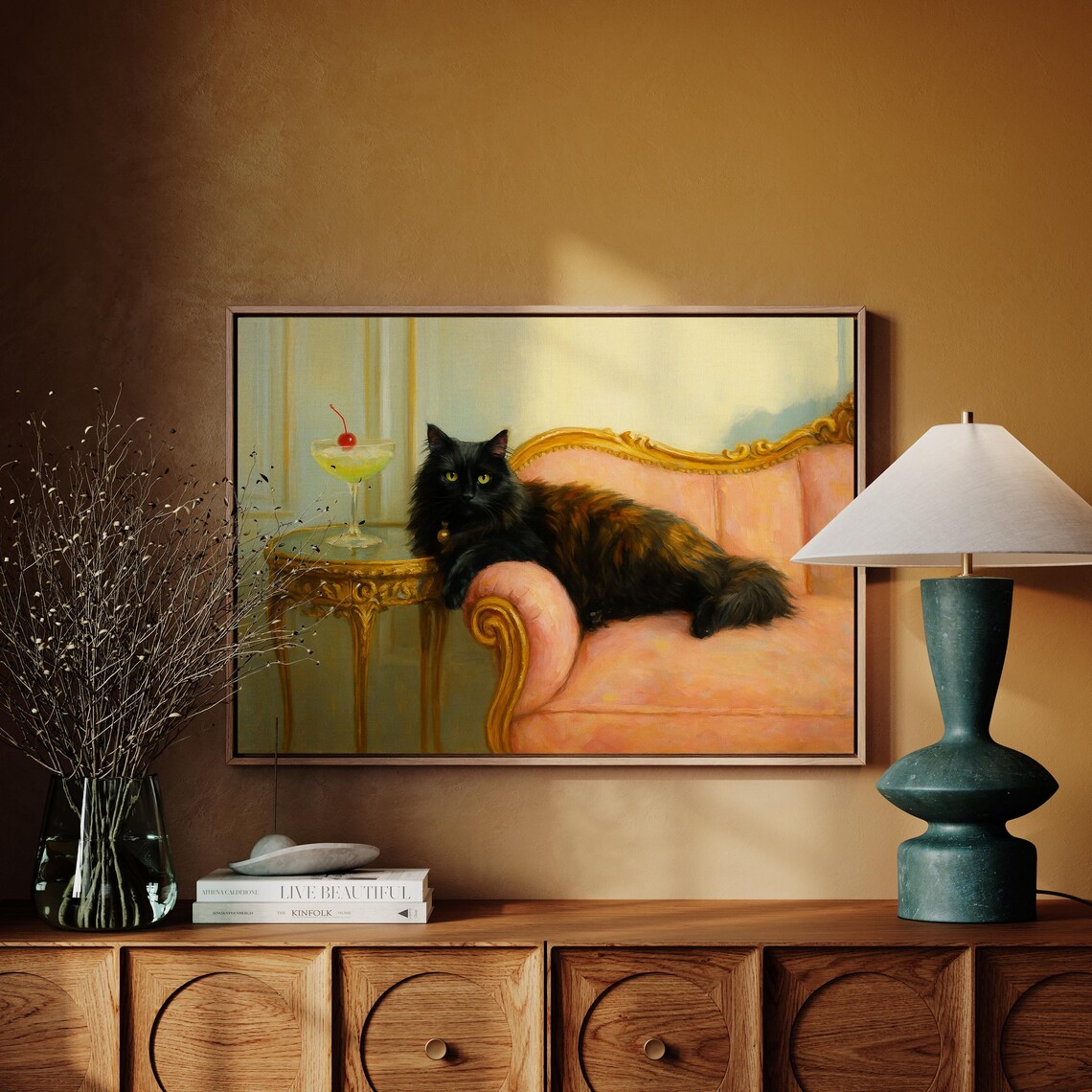 Black Cat, Vintage Glamorous Bar Decor - Image 2