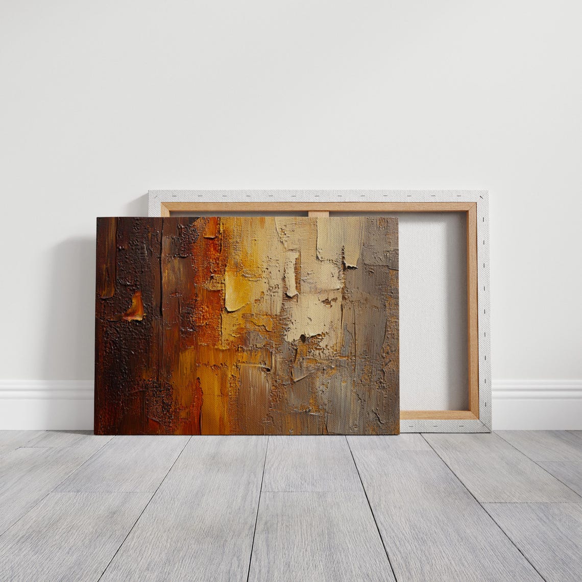 Earth Tone Textured Abstract Brown Rust Modern Wall Art Print - Image 4