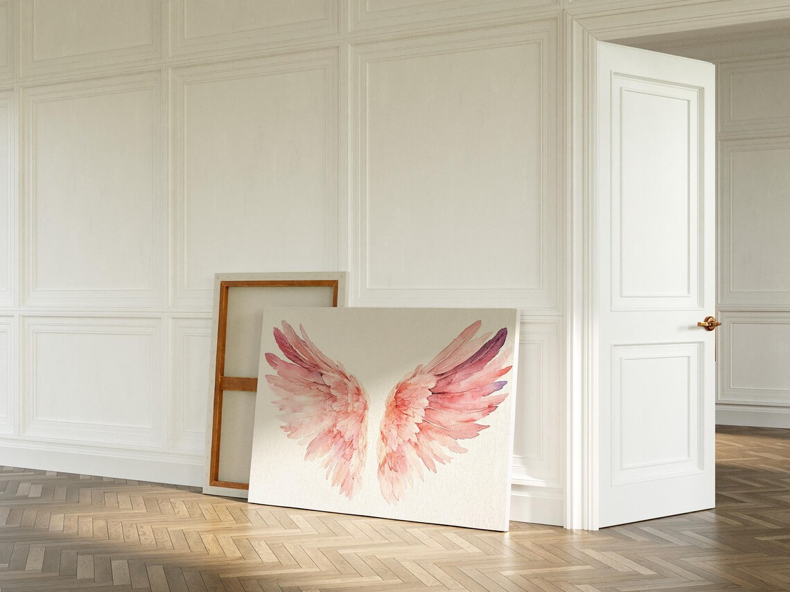 Angel Wings Watercolor Art Print, Celestial Boho Decor - Image 5