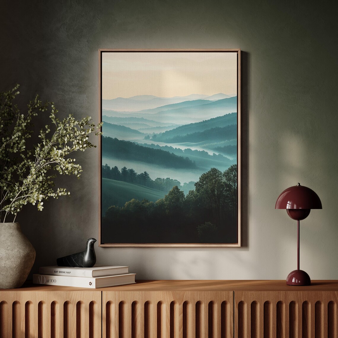 Blue Ridge Mountains Art Print, Misty Landscape - Image 5