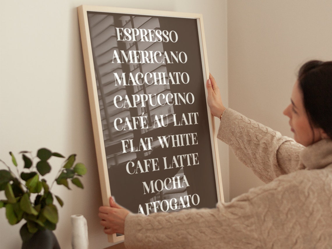 Coffee Bar Wall Art Boho Minimalist Prints Modern Art Bohominimalistdecor Trendy Coffee Art File - Image 4