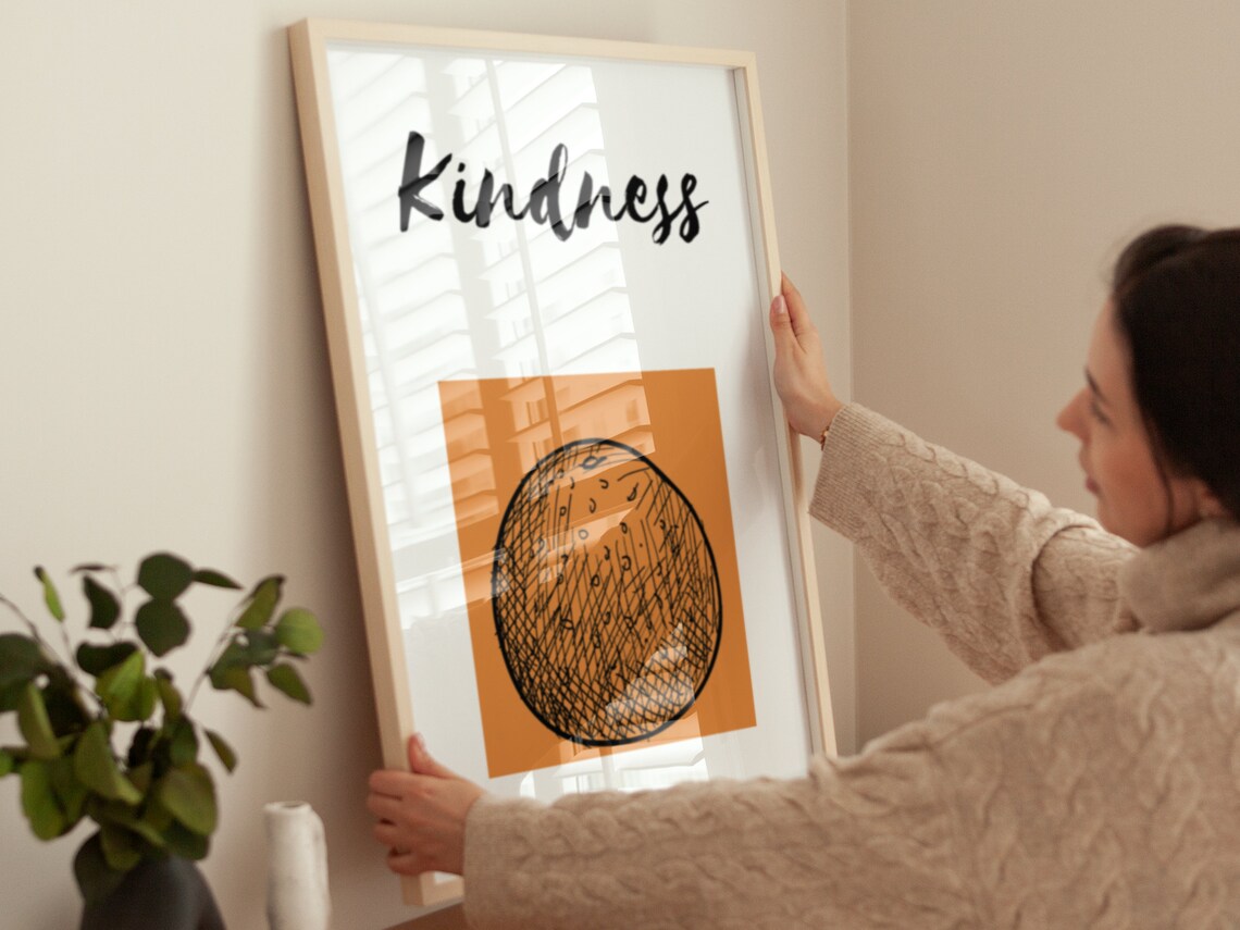 Kindness Orange Fruit Sketch Christian Affirmation Wall Art Poster - Image 4