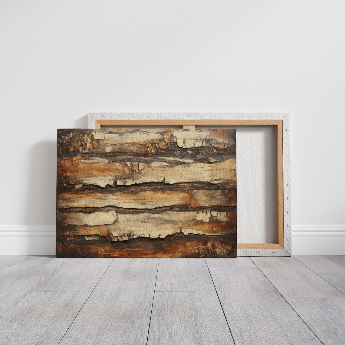 Rustic Wood Texture Abstract Brown Earthy Tones Wall Art Print - Image 3