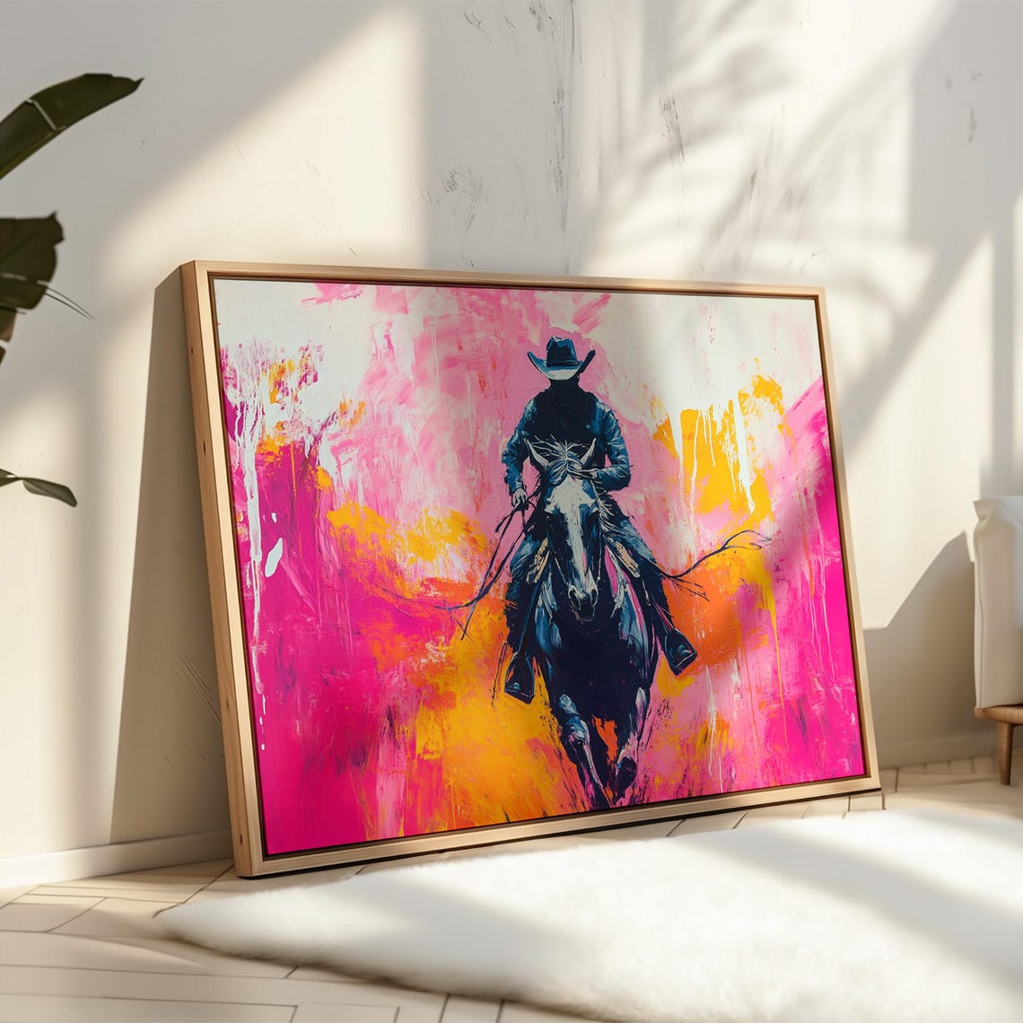 Vibrant Cowboy Abstract Western Artwork, Rodeo Decor - Image 2