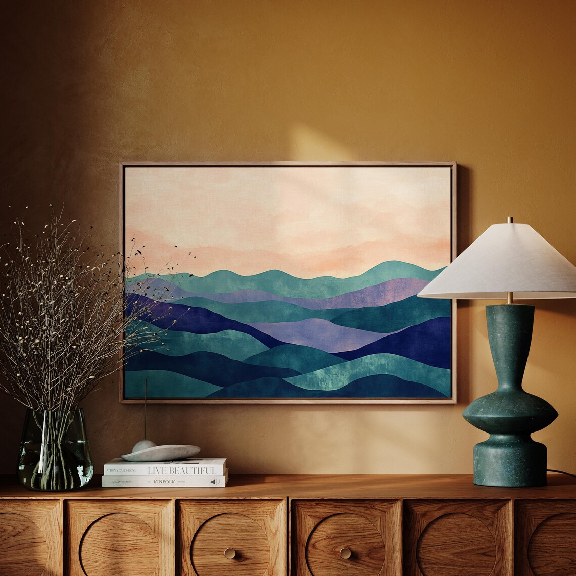 Abstract Layered Mountain Art Print, Minimalist Nature - Image 2