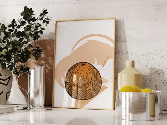 Orange Fruit Kitchen Wall Art Boho Minimalist Prints Modern Art Kitchen Prints Art File