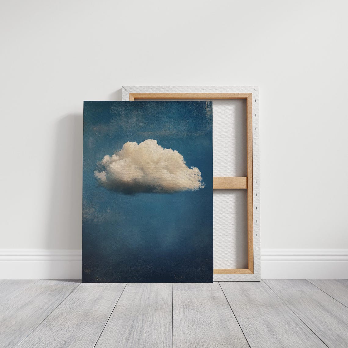 Minimalist Cloud Painting Dreamy Sky Wall Art Soft Blue Aesthetic Print Floating Cloudscape Decor - Image 4