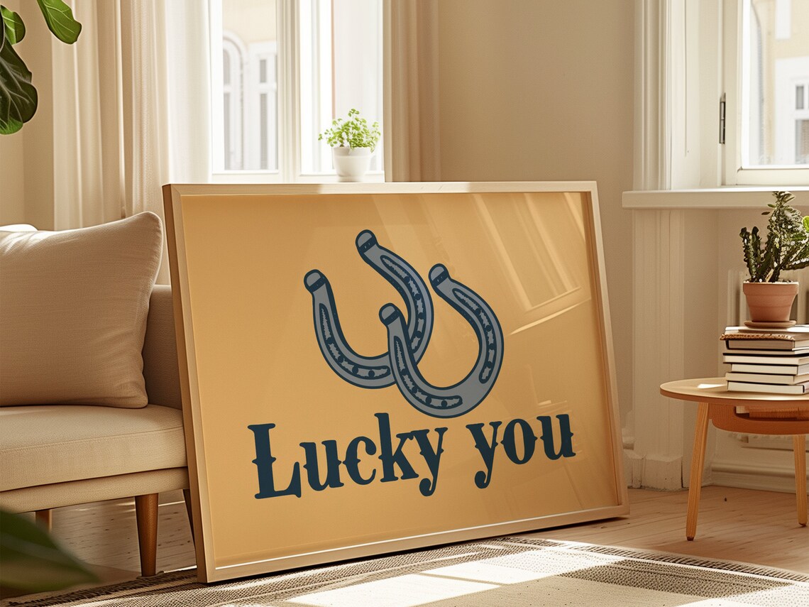 Lucky You Boho Minimalist Positive Affirmation
