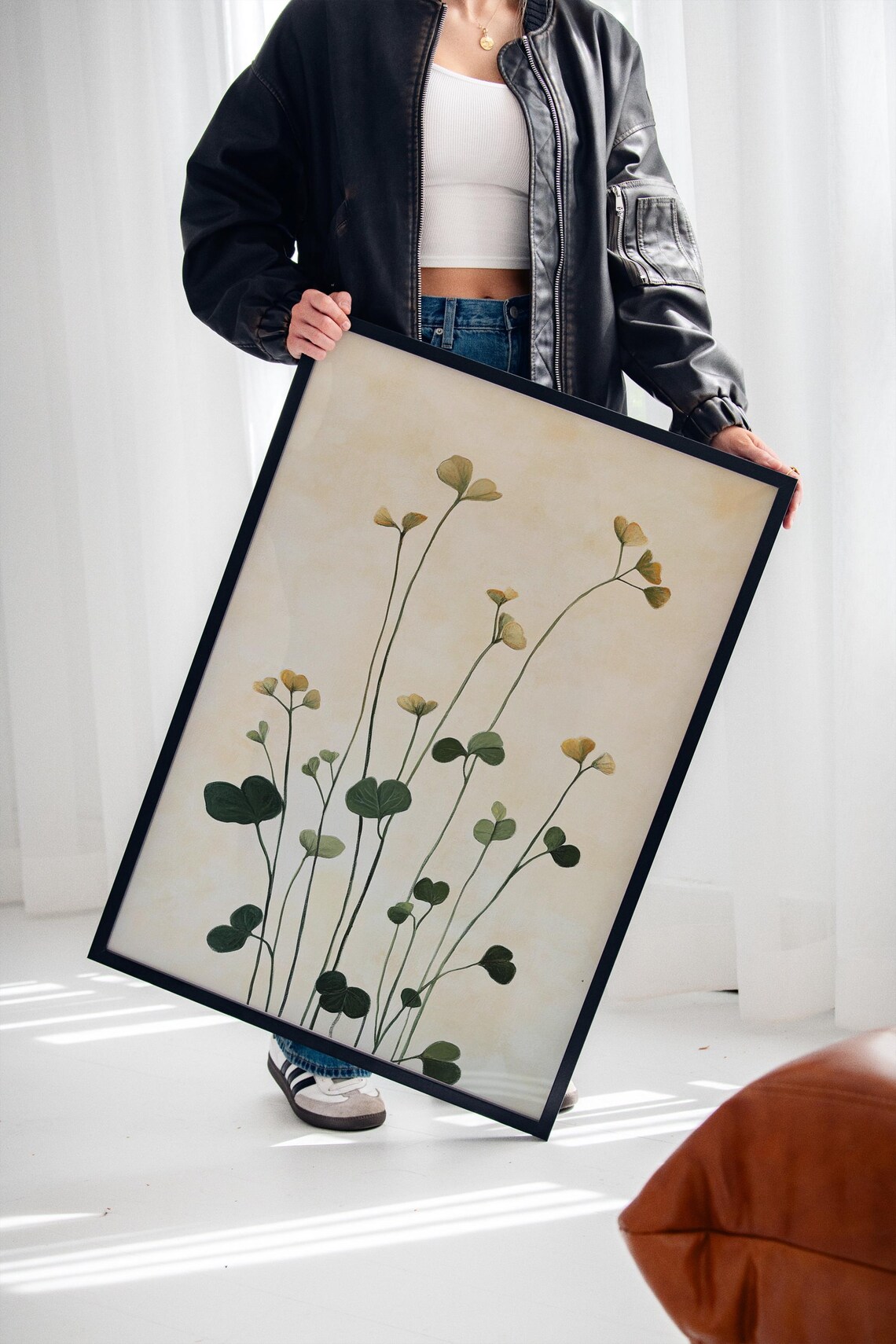 Modern Botanical Clover Minimalist Nature Art Print - Image 2