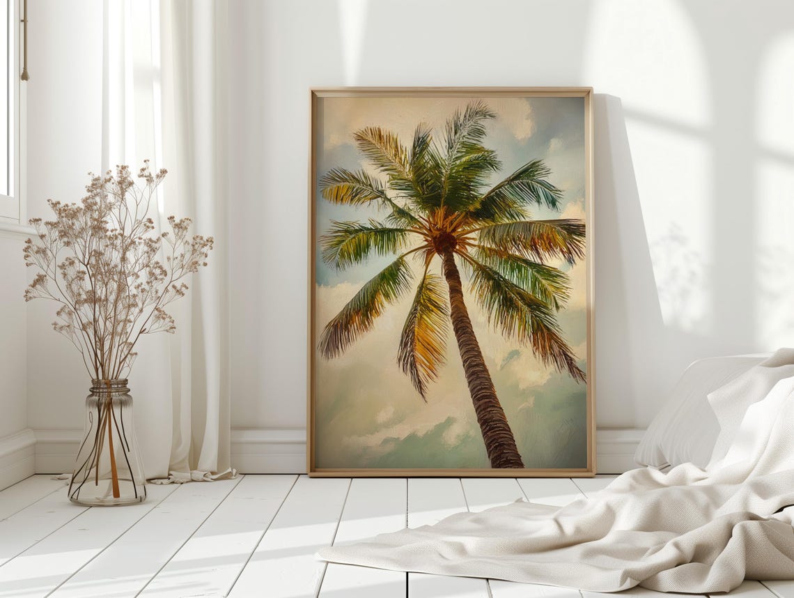 Palm Tree Art Print, Tropical Sky View - Image 3