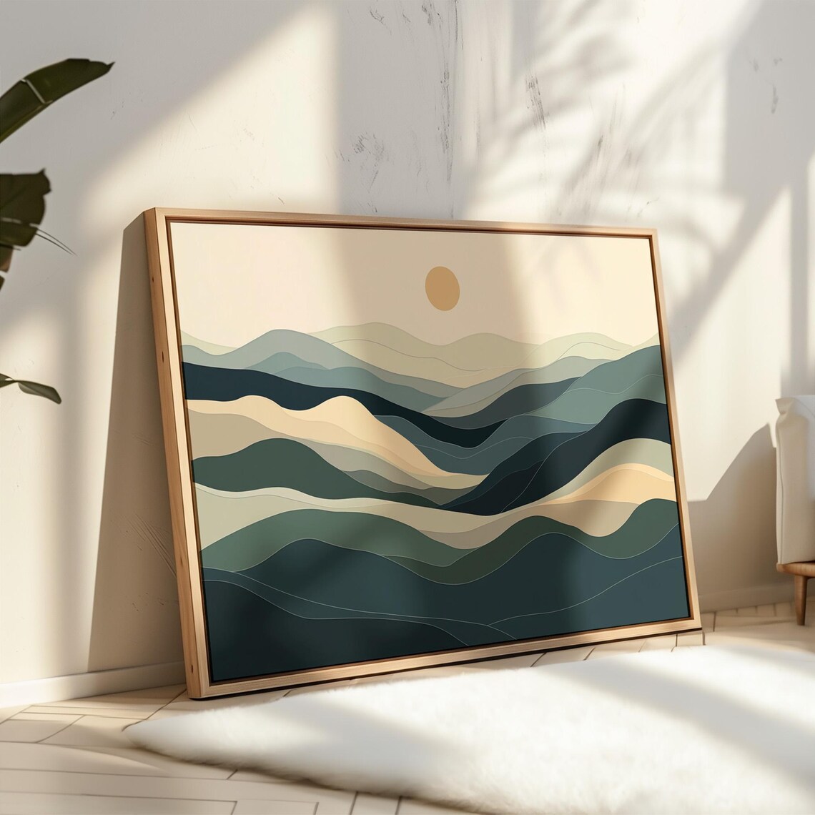 Minimalist Abstract Mountain Art Print, Modern Nature