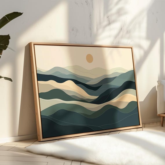 Minimalist Abstract Mountain Art Print, Modern Nature