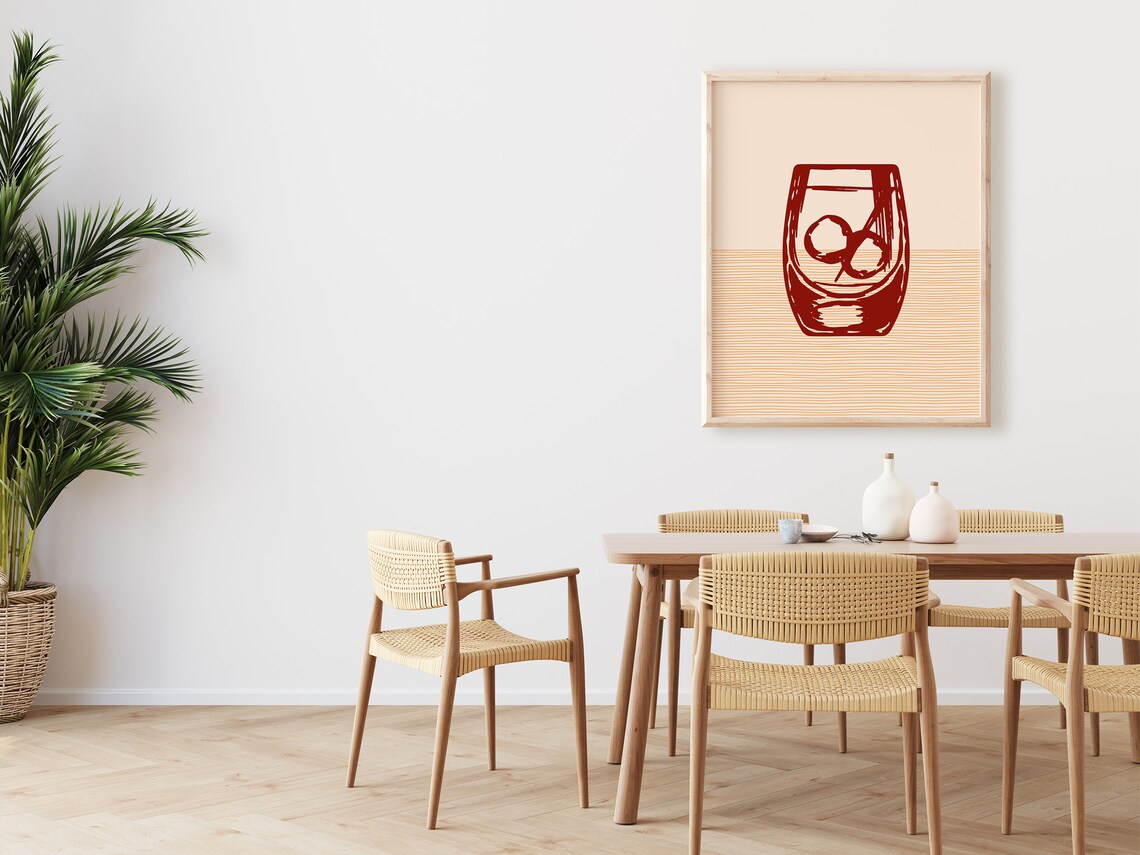 Boho Cocktail Art, Minimalist Modern Decor - Image 2