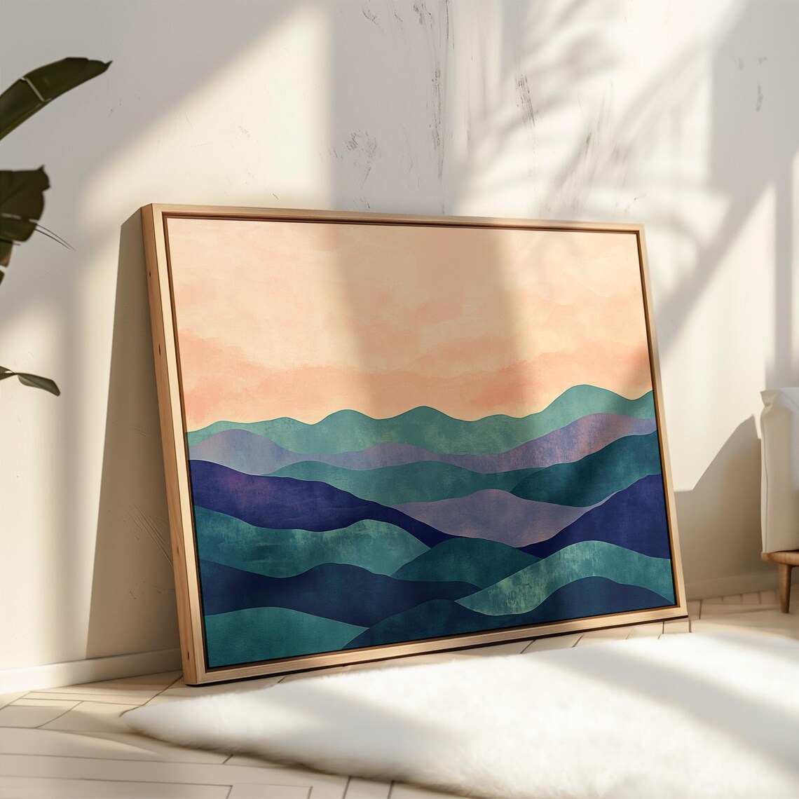 Abstract Layered Mountain Art Print, Minimalist Nature - Image 3